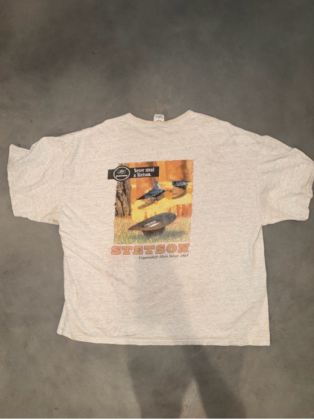 vintage stetson graphic tee delta magnum weight usa cowboy western shirt xxl